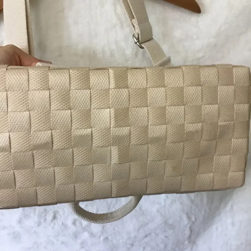 Beige Handwoven Crossbody Shoulder Bag - Picture 10 of 16